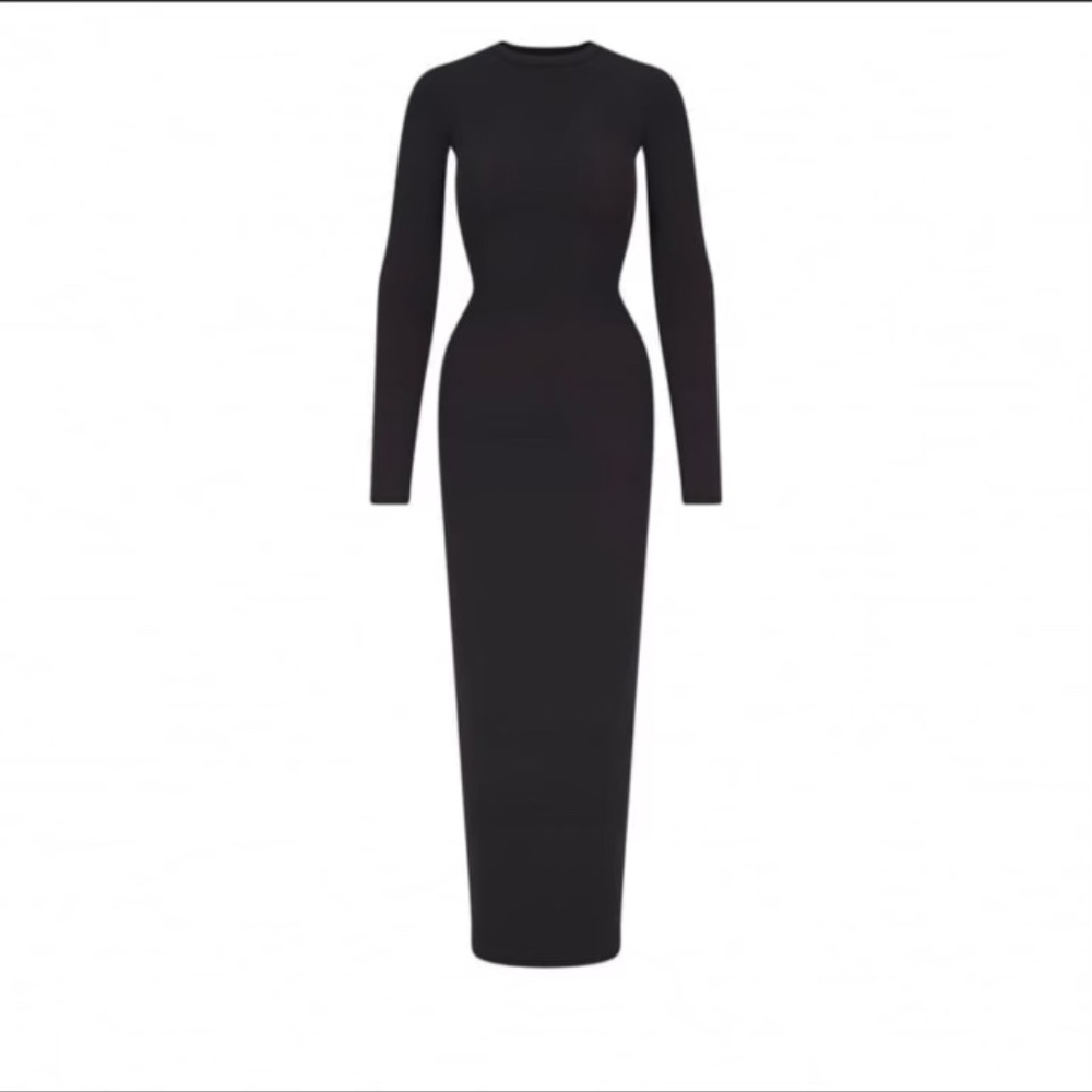 NWT Long Sleeve Black Bodycon Maxi Dress